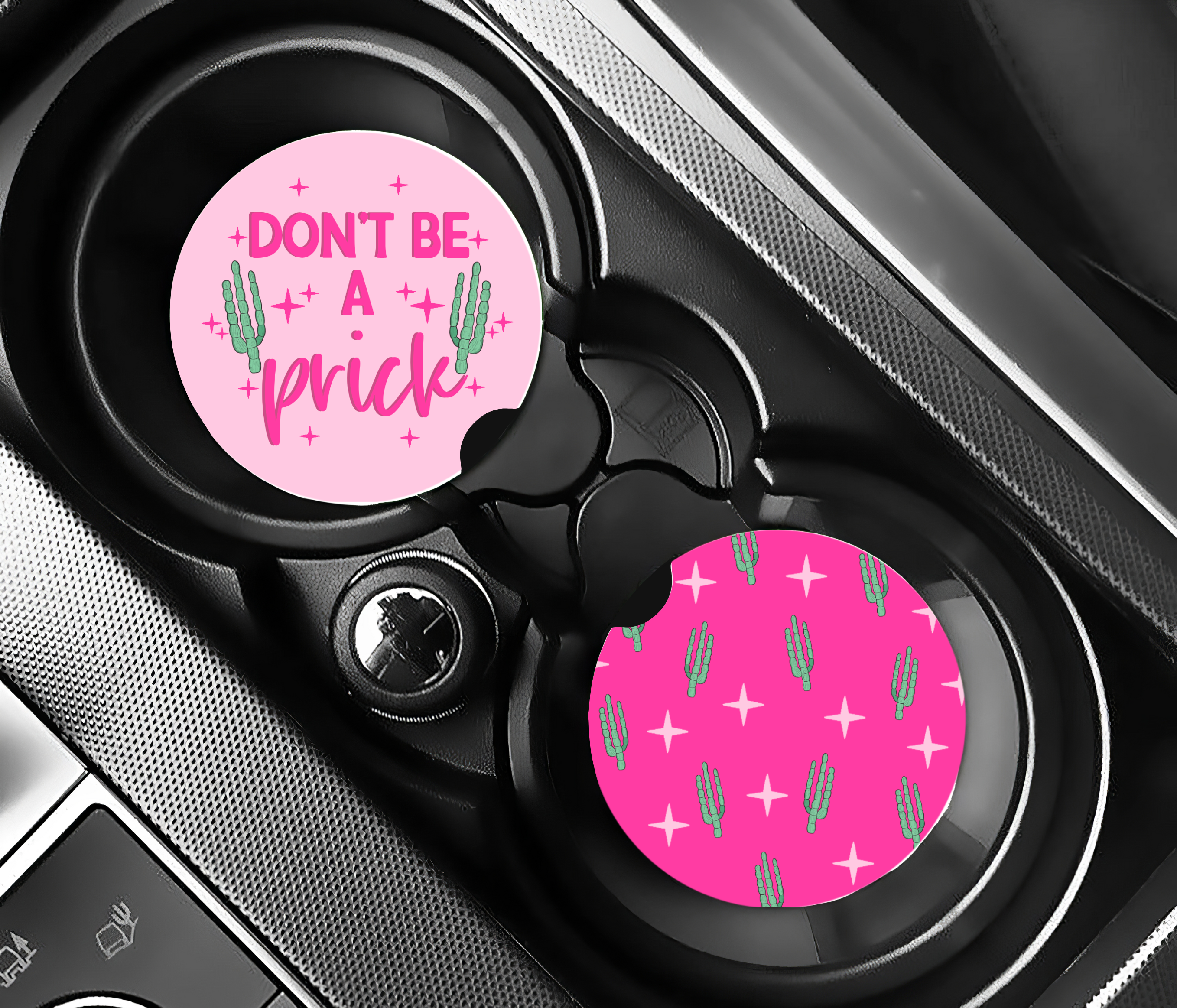 Don't Be A Prick Car Coaster Set