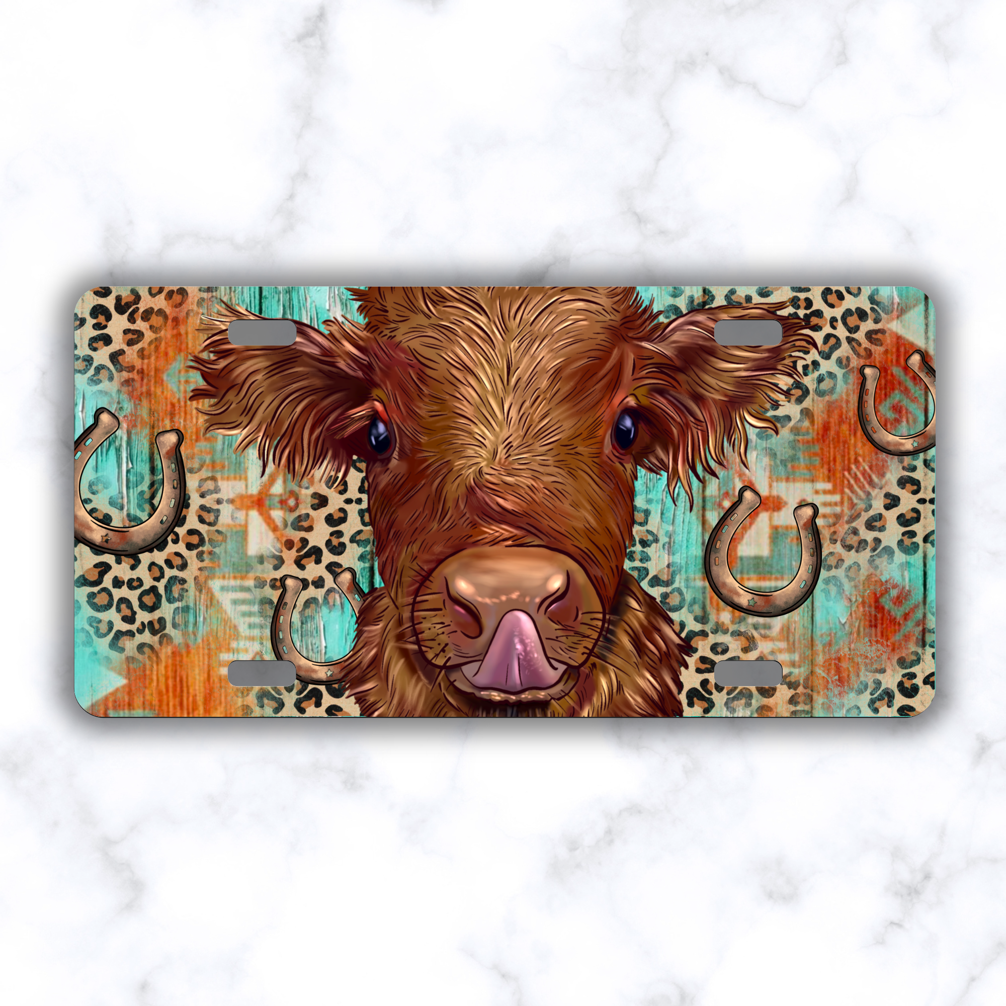 Brown Cow Car Tag