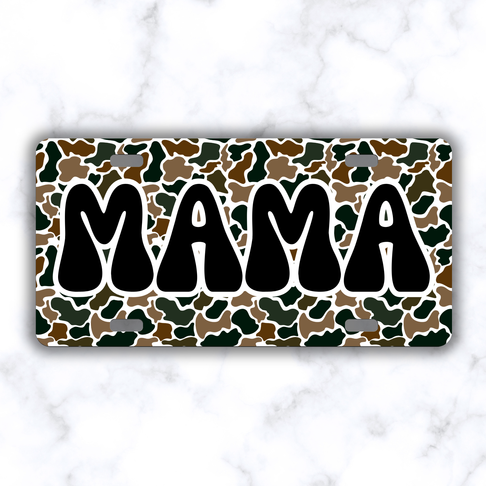 Camo Mama Car Tag