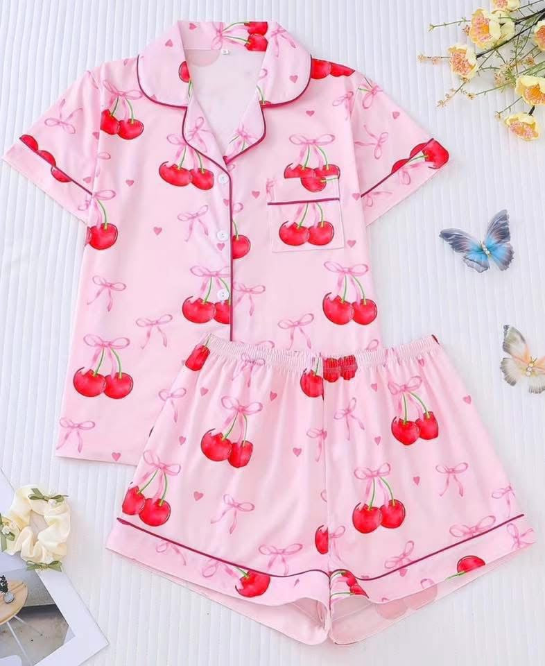 Cherry Bow PJ Set